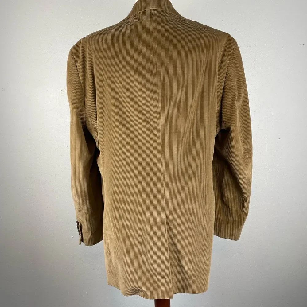 Stafford Essentials Men's Tan Corduroy Blazer Size 42R